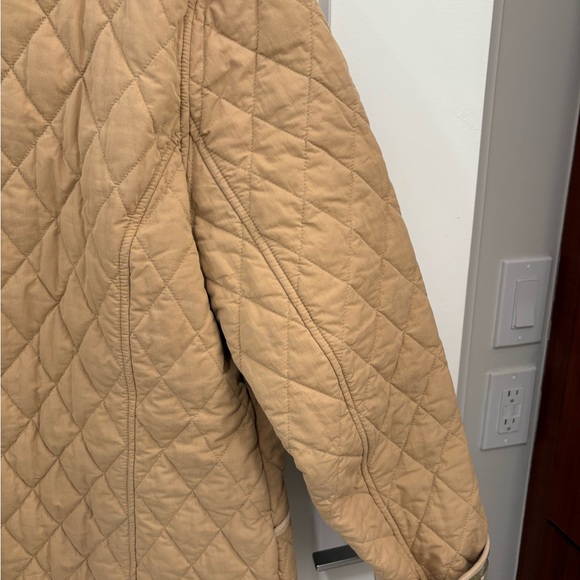 Vintage LL Bean Quilted Khaki Farmhouse Barn Coat Size Large - Picture 11 of 16